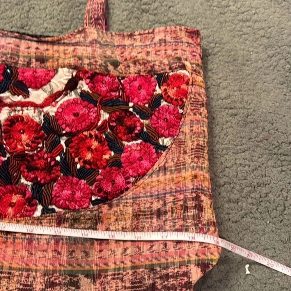 Boho Crocheted Tote Bag Shoulder Bag Beach Tote Overnight Open Inside Zip